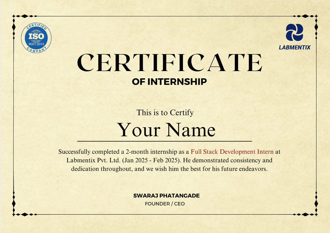Labmentix Certificate